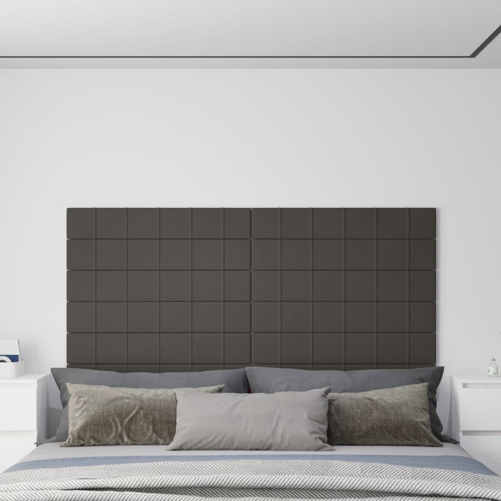 Paneles de pared Vidaxl 12 st 1.62 m² 90x15 cm Velvet gris oscuro