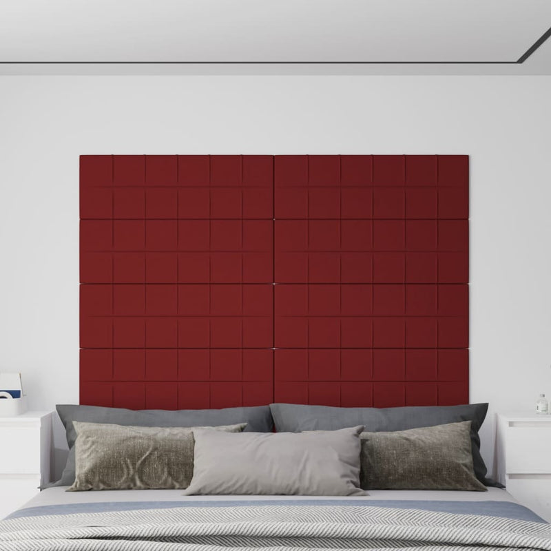 Paneles de pared Vidaxl 12 st 3.24 m² 90x30 cm de tela rojo