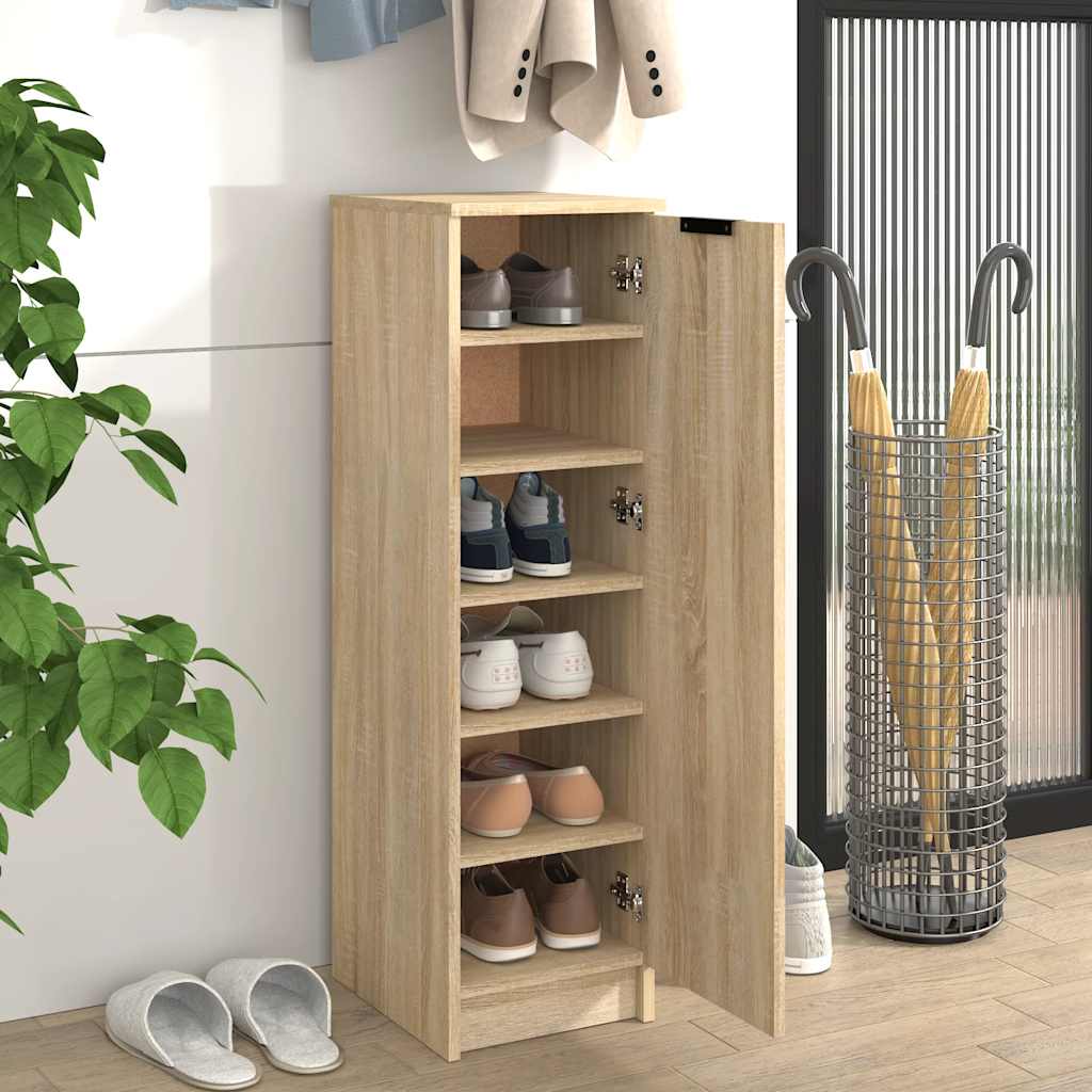 Vidaxl schoenenkast 30x35x100 cm bewerkt hout sonoma eikenkleurig