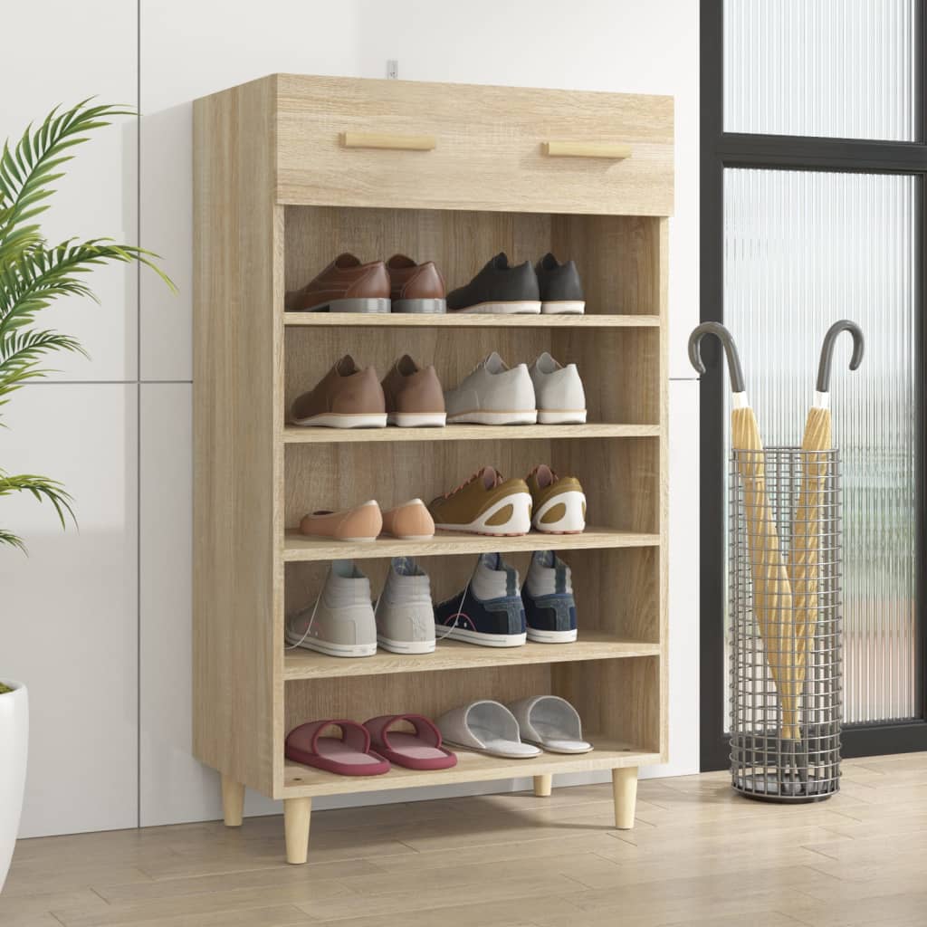 Scarpiera Vidaxx 60x35x105 cm in derivati del legno color rovere Sonoma