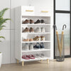 Gabinete de zapatos Vidaxl 60x35x105 cm Madera procesada Alto brillo blanco