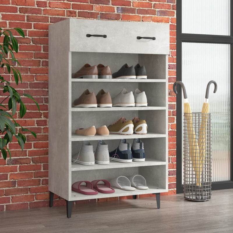 Gabinete de zapatos Vidaxl 60x35x105 cm Precio de concreto de madera editado