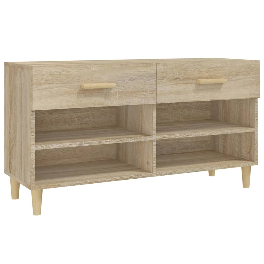Gabinete de zapatos Vidaxl 102x35x55 cm de madera propiedad de Oak de Oak