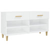 Gabinete de zapatos Vidaxl 102x35x55 cm de madera procesada de alto brillo blanco