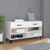 Gabinete de zapatos Vidaxl 102x35x55 cm de madera procesada blanca