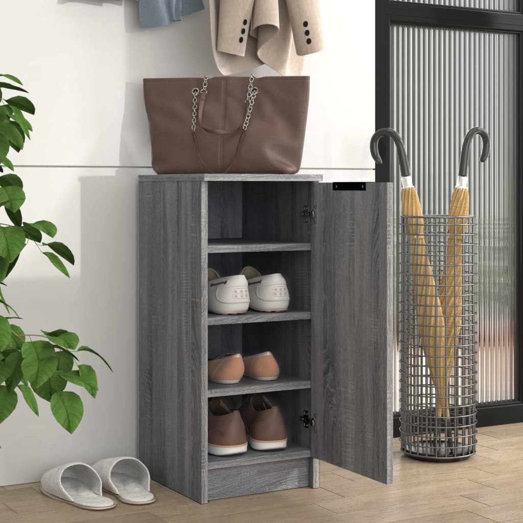 Vidaxl schoenenkast 30x35x70 cm bewerkt hout grijs sonoma eikenkleurig