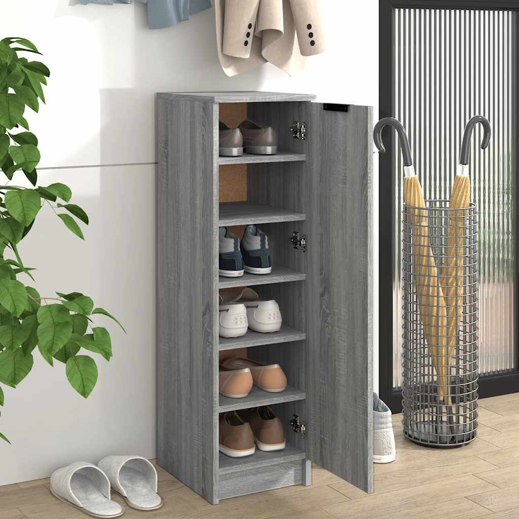 Vidaxl schoenenkast 30x35x100 cm bewerkt hout grijs sonoma eikenkleur