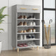 Vidaxx zapatero 60x35x105 cm madera contrachapada color roble sonoma gris