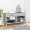 Gabinete de zapatos Vidaxl 102x35x55 cm de madera propiedad de madera de roble gris de roble