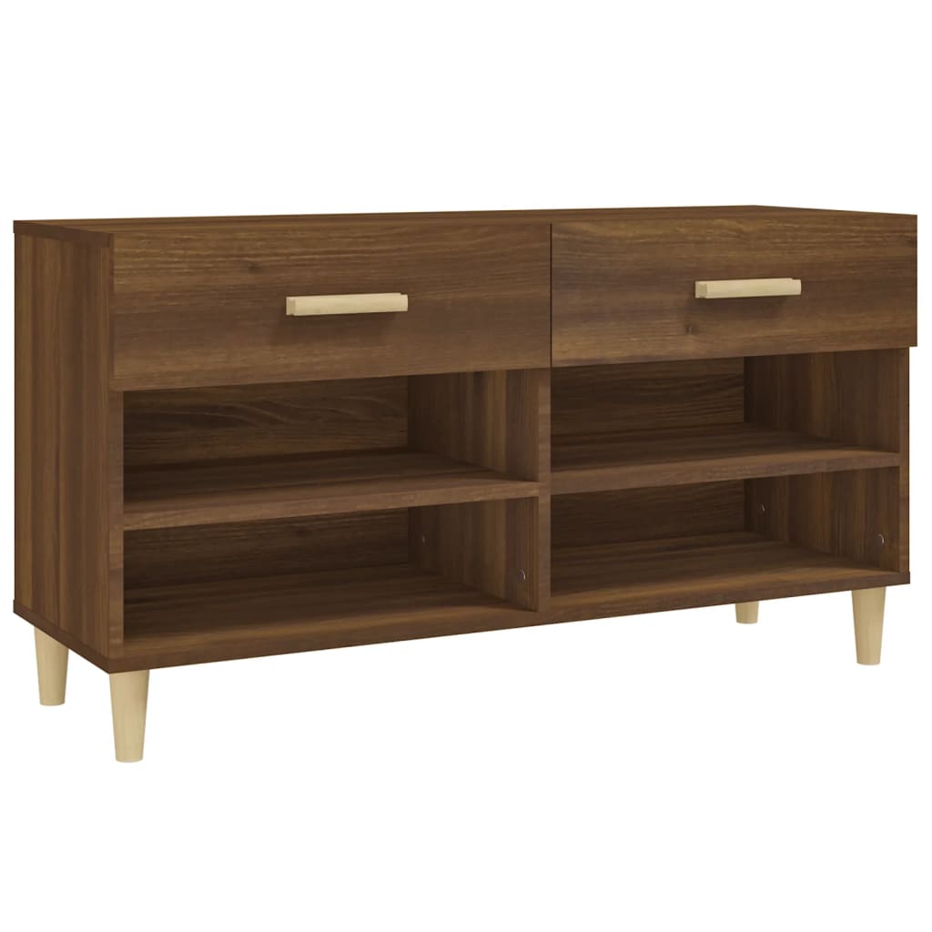 Gabinete de zapatos Vidaxl 102x35x55 cm Corte de madera de madera de roble de madera
