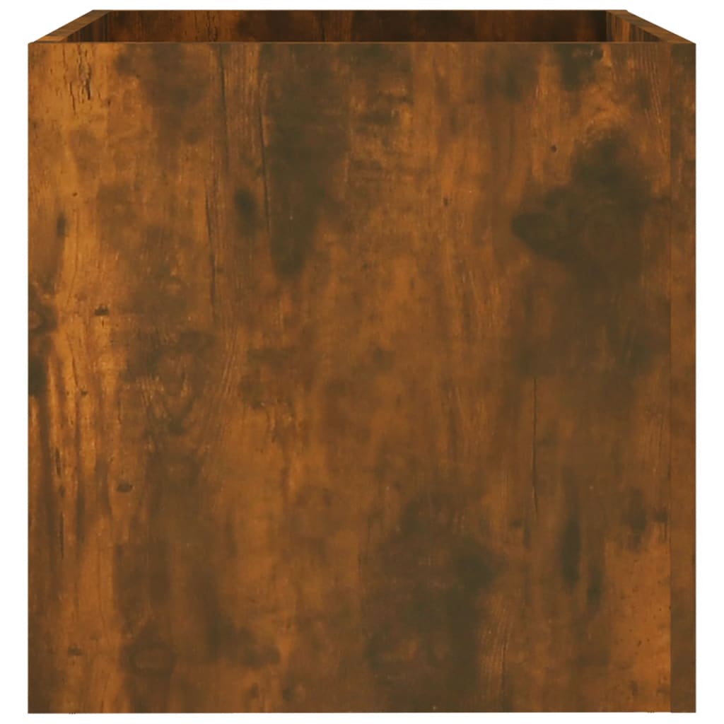 Vidaxl Planter Big 40x40x40 cm de madera producida de roble ahumado coloreado