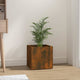 Vidaxl Planter Big 40x40x40 cm de madera producida de roble ahumado coloreado