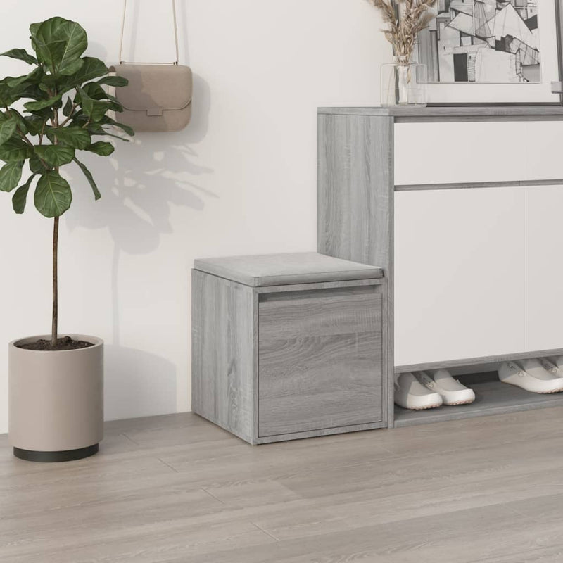 Caja de almacenamiento de Vidaxl con cajón 40.5x40x40 cm de madera procesada Grey Sonoma Oak
