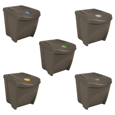 Vidaxl Garbage Bids 3 St Stackable 75 L Polypropene Grey