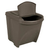 Latas de basura de Vidaxl 3 st apilable 75 l polypropene gris