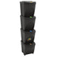 Vidaxl Garbage Bids 4 St Stackable 100 l Polypropene Grey