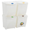 Vidaxl Garbage Bids 4 St Stackable 100 l Polypropene White