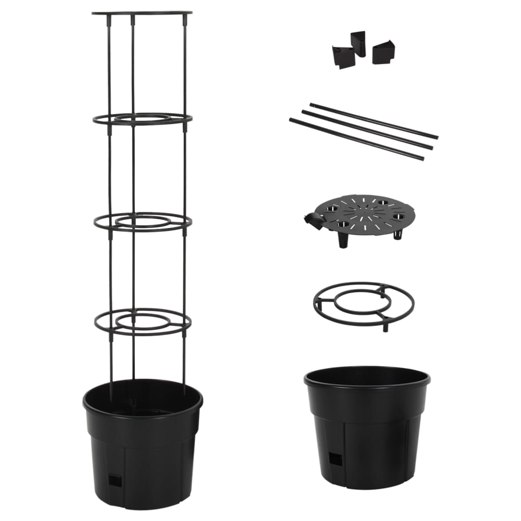 Jar de cría de tomate Vidaxl Ø29.5x115 cm polipropen antracita