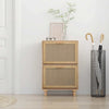 Gabinete de zapatos Vidaxl 52x25x80 cm de madera procesada de ratán natural marrón