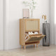 Gabinete de zapatos Vidaxl 52x25x80 cm de madera procesada de ratán natural marrón