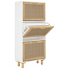 Gabinete de zapatos Vidaxl 52x25x115 cm Madera procesada y, por supuesto, Rattan White