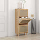 Vidaxl Cabinet da scarpe 52x25x115 cm Legno elaborato Rattan Brown