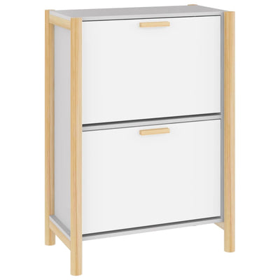 Vidaxl Cabinet da scarpe 57.5x33x80 cm Bianco in legno trasformato