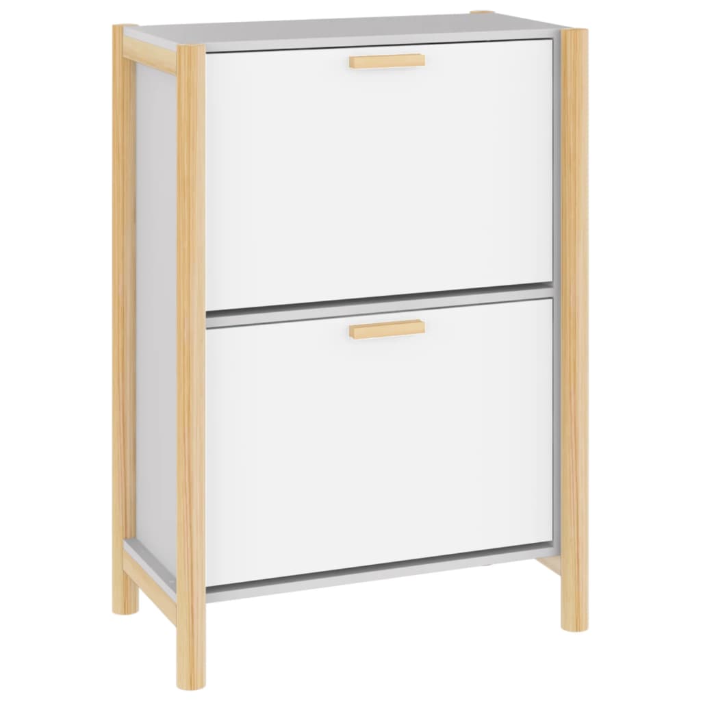 Gabinete de zapatos Vidaxl 57.5x33x80 cm de madera procesada blanca