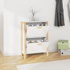 Gabinete de zapatos Vidaxl 57.5x33x80 cm de madera procesada blanca