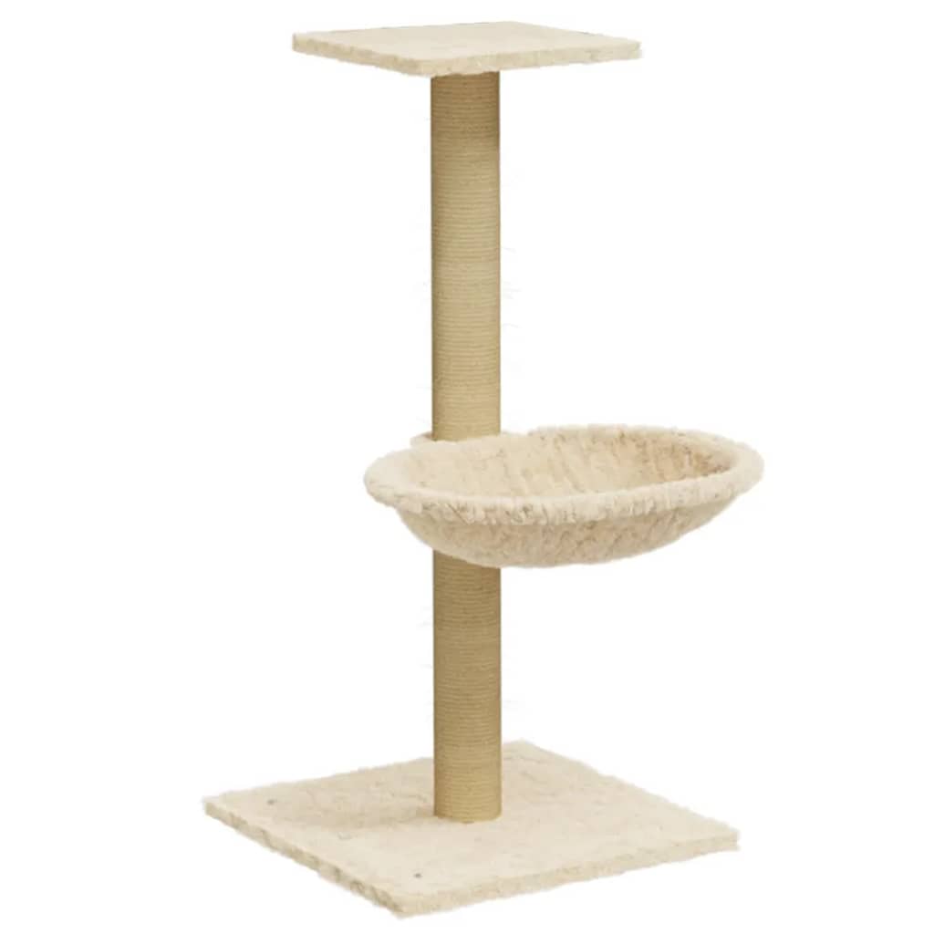 Muebles de gato de Vidaxl con rasguño de sisal después de 74 cm de crema