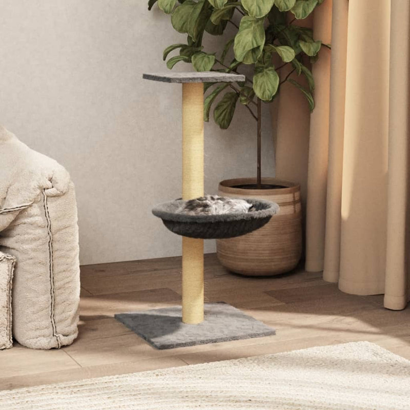 Muebles de gato de Vidaxl con rasguño de sisal después de 74 cm de gris claro