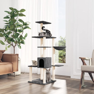 Vidaxl Cat Furniture con graffi di sisal 142 cm grigio scuro