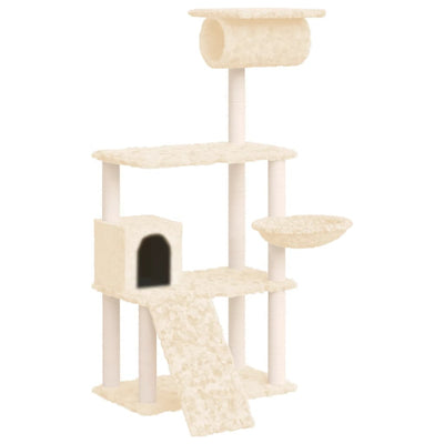 Muebles de gato de Vidaxl con postes de rascado de sisal 131 cm de crema