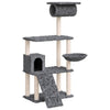 Muebles de gato de Vidaxl con postes de rascado de sisal 131 cm de gris oscuro