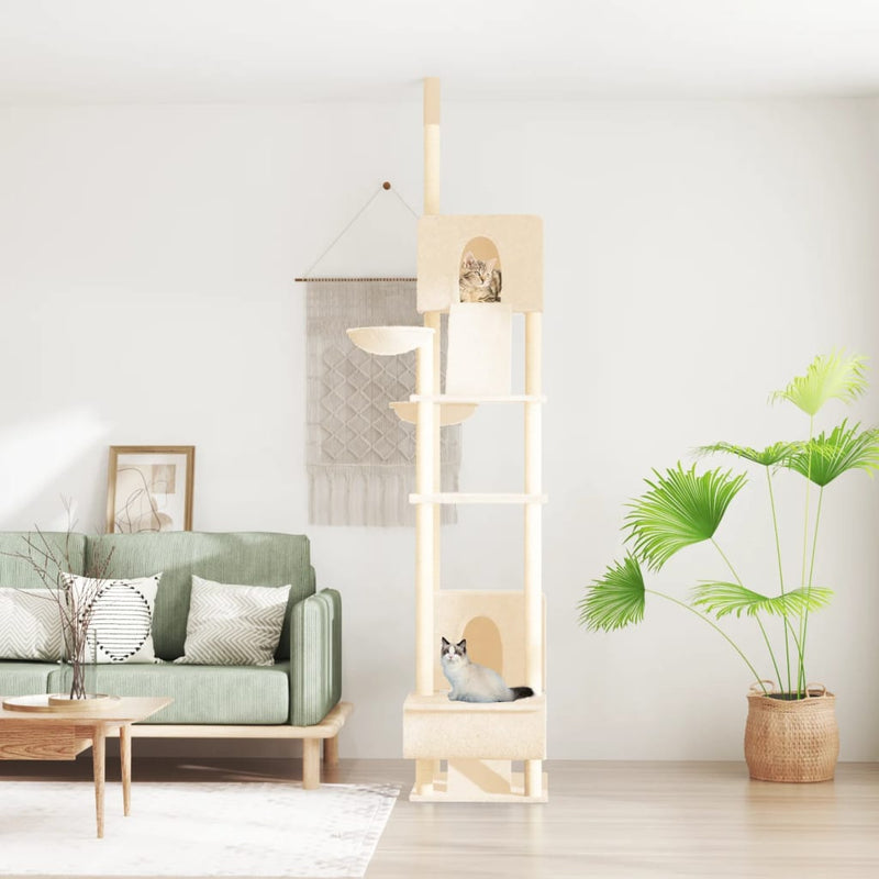 Vidaxl Cat Muebles de piso a techo 277-303 cm de color crema