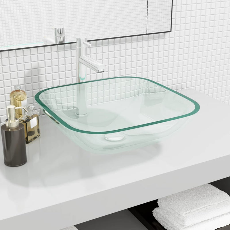 Vidaxl Washbasin 42x42x14 cm Transparent