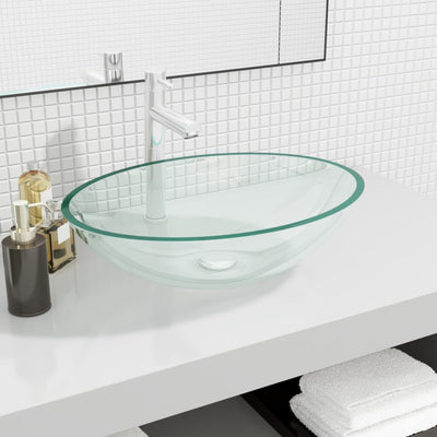 Vidaxl Washbasin 50x37x14 cm de vidrio transparente