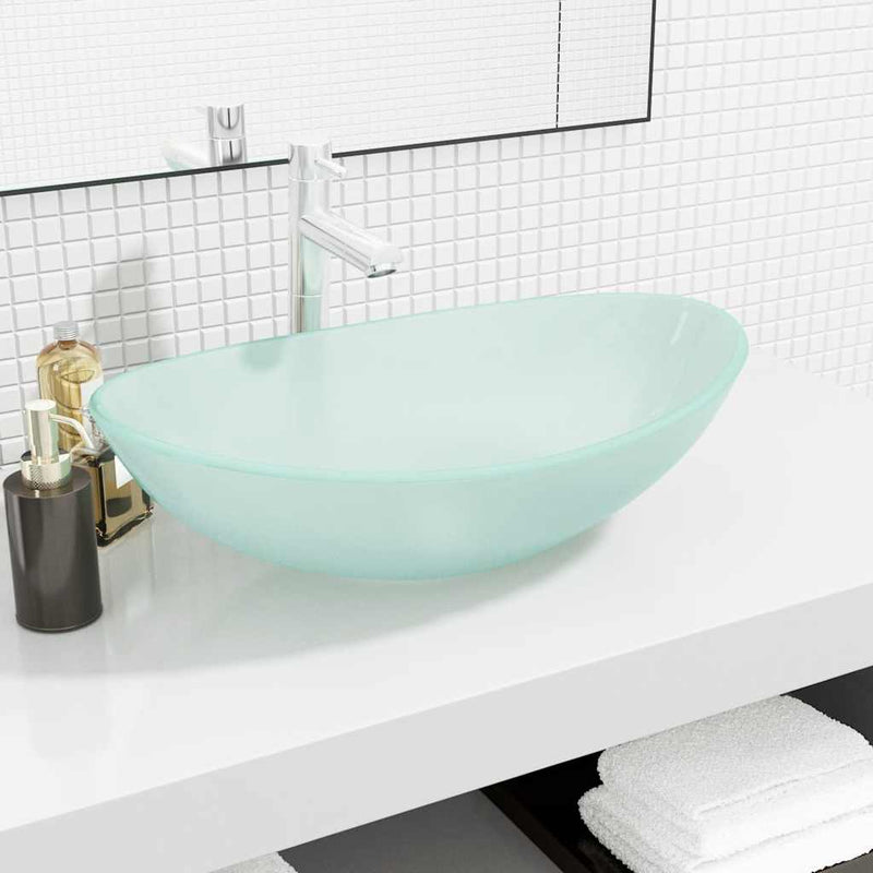 Vidaxl Washbasin 54.5x35x15.5 cm de vidrio endurecido mate