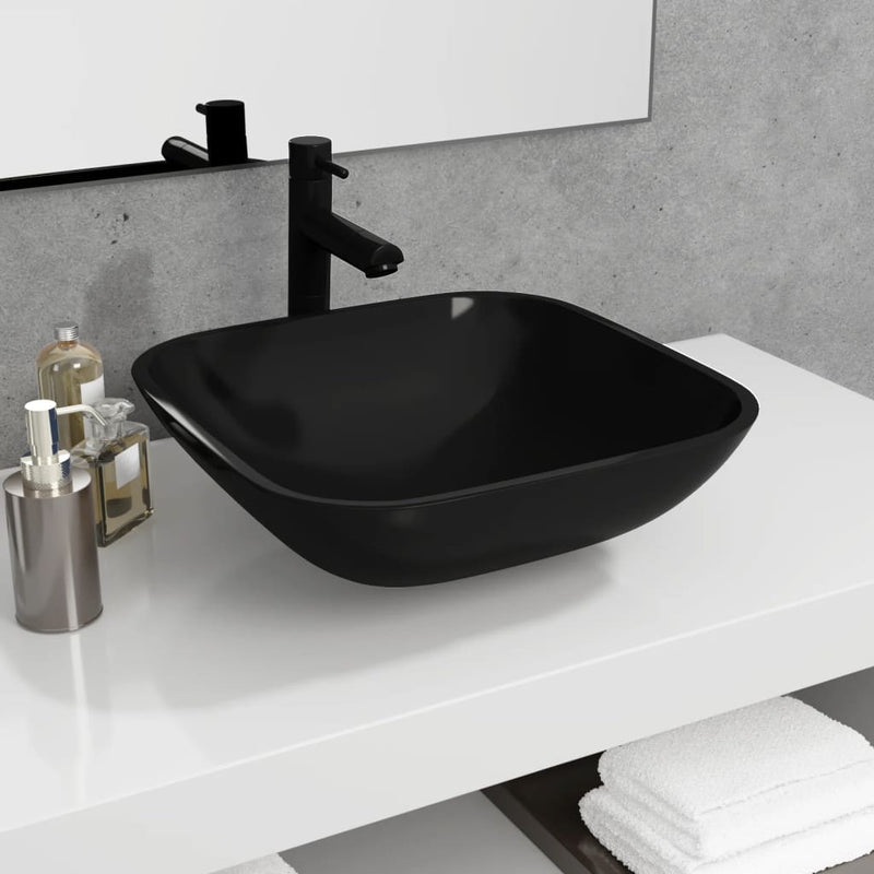 Vidaxl Washbasin 42x42x14 cm Black