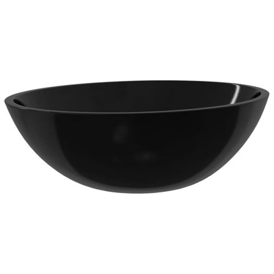 Vidaxl Washbasin 50x37x14 cm de vidrio negro
