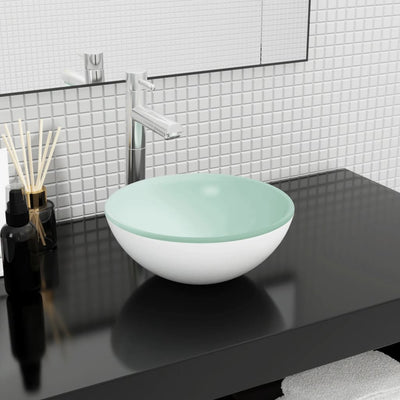 Vidaxl Washbasin 30x12 cm de vidrio templado blanco