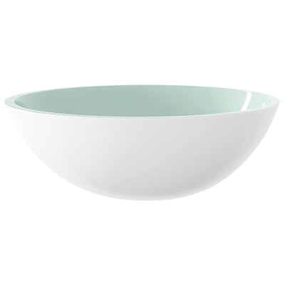 Vidaxl Washbasin 50x37x14 cm de vidrio blanco