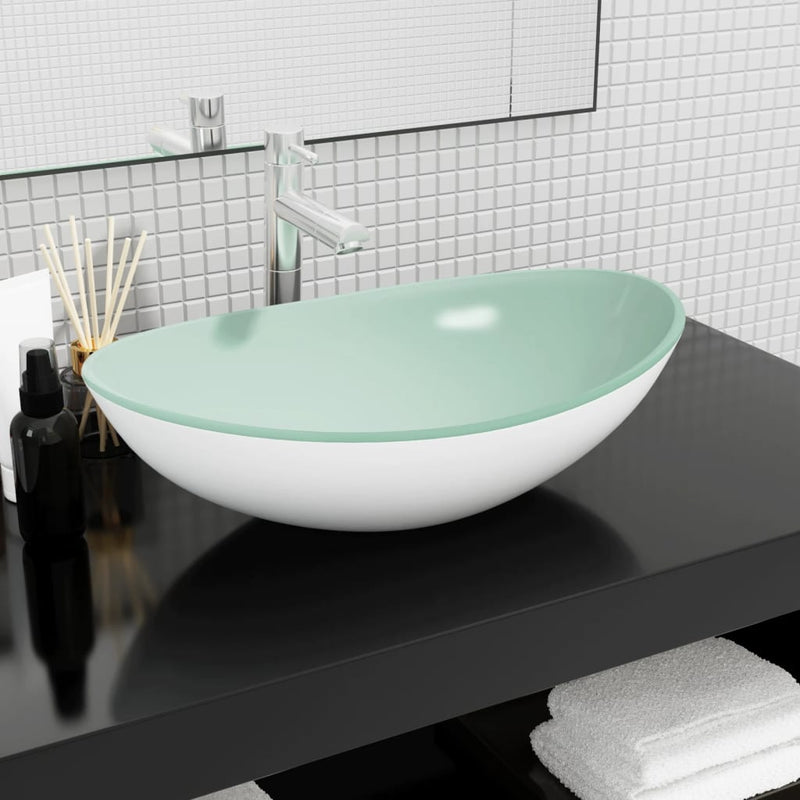 Vidaxl Washbasin 54.5x35x15.5 cm de vidrio endurecido blanco