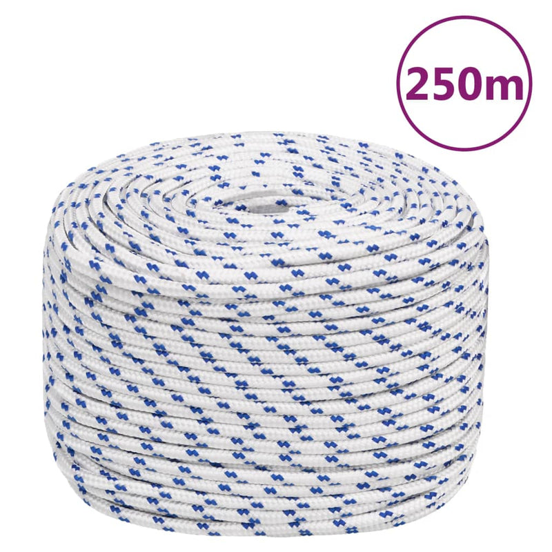 Vidaxl boot touw 8 mm 250 m polypropyleen wit