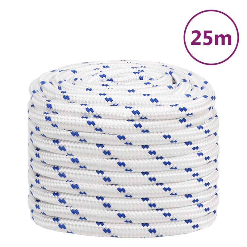 Vidaxl boot touw 20 mm 25 m polypropyleen wit