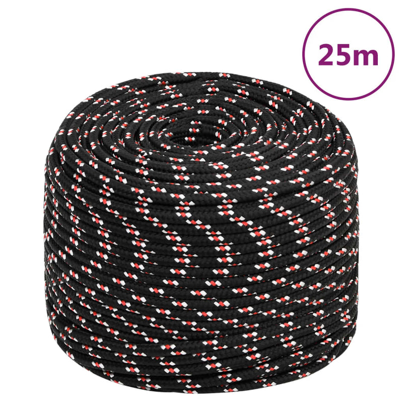 Vidaxl Boot Rope 6 mm 25 m Polypropilene Nero