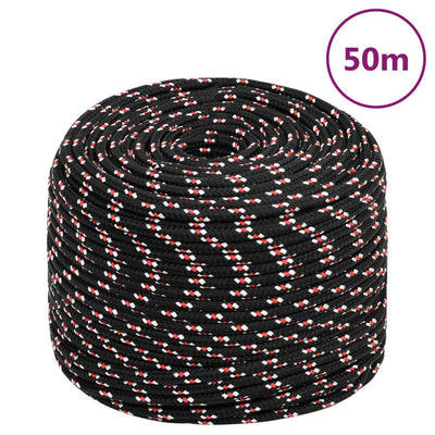 Vidaxl Boot Rope 6 mm 50 m polipropileno negro