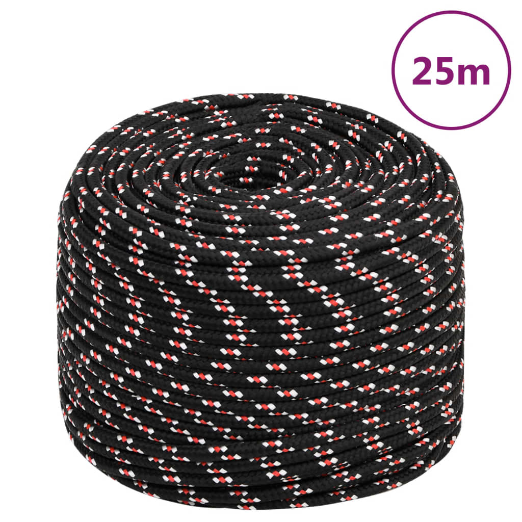 Vidaxl Boot Rope 8 mm 25 m Polypropilene Nero