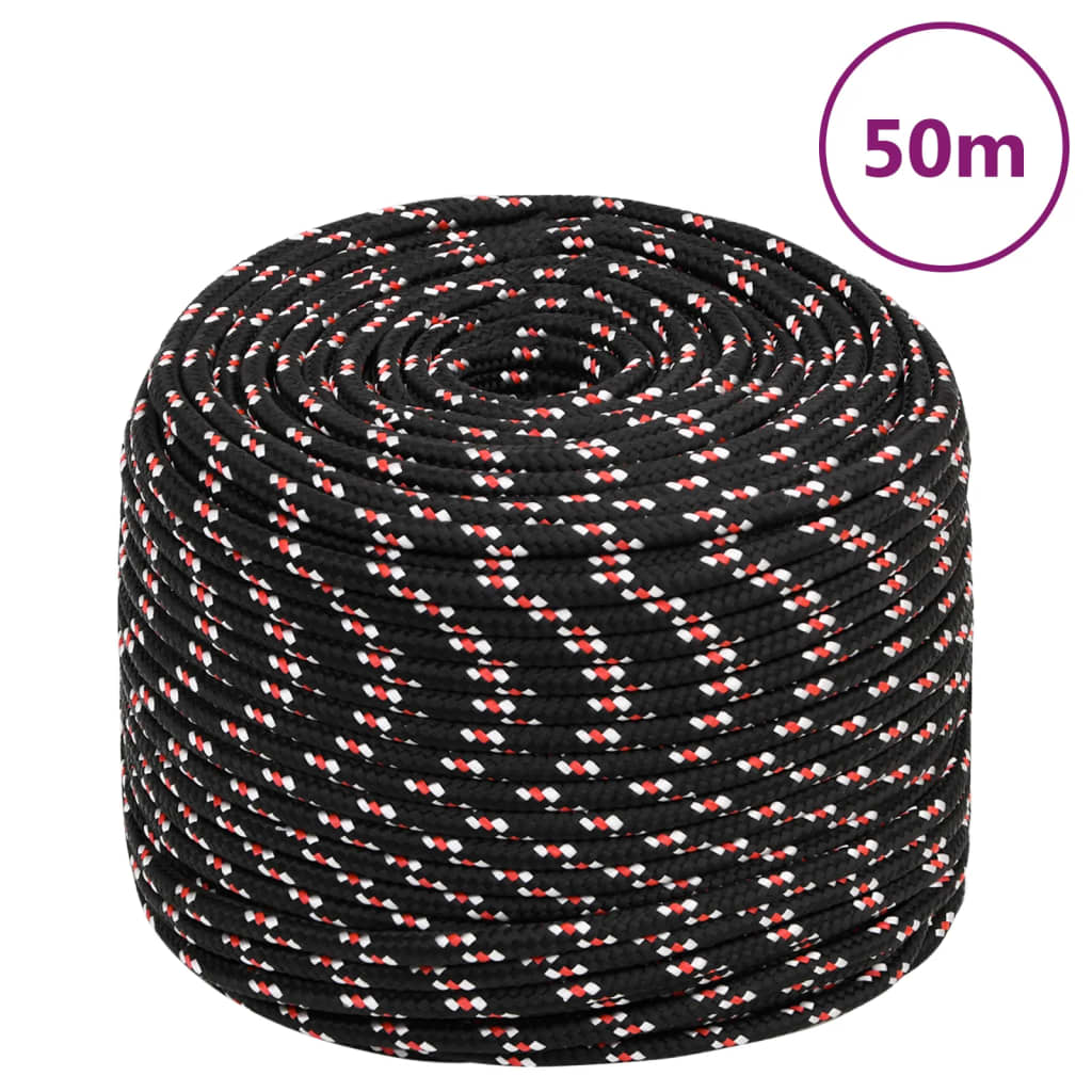Vidaxl Boot Rope 8 mm 50 m Polypropilene Nero