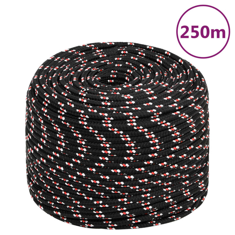 Vidaxl Boot Rope 8 mm 250 m Polypropilene Nero